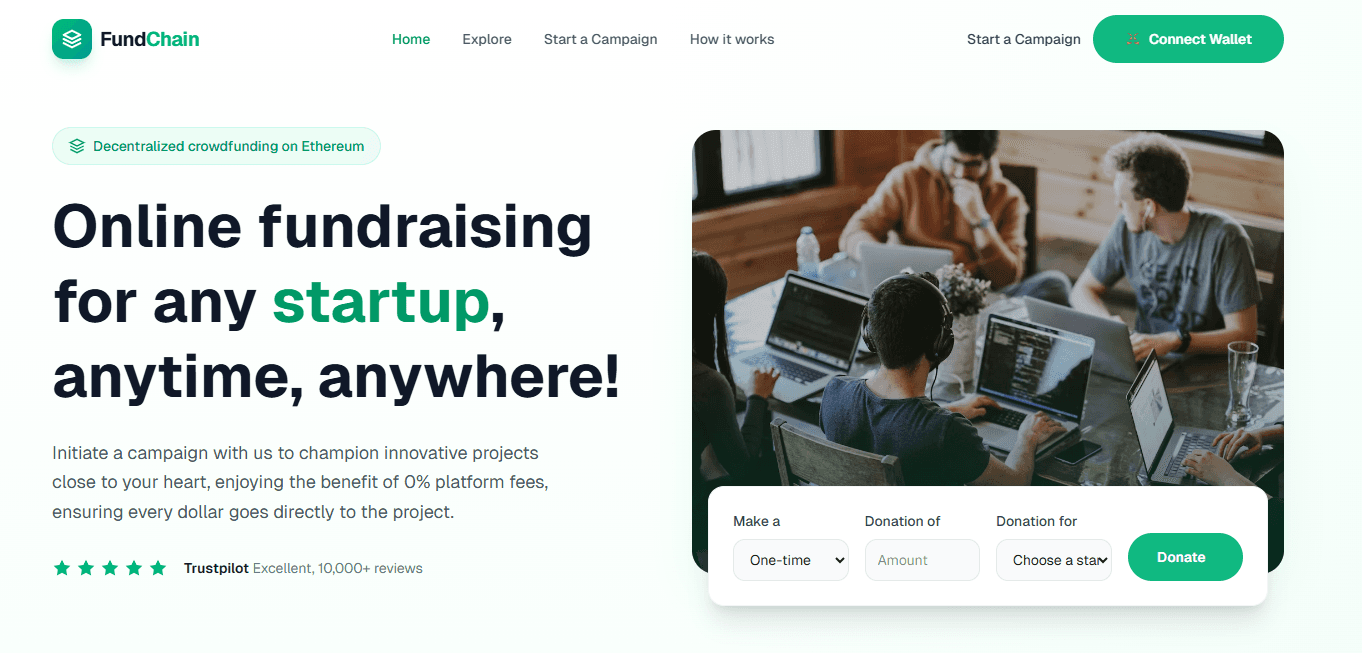 FundChain — Web3 Crowdfunding Platform