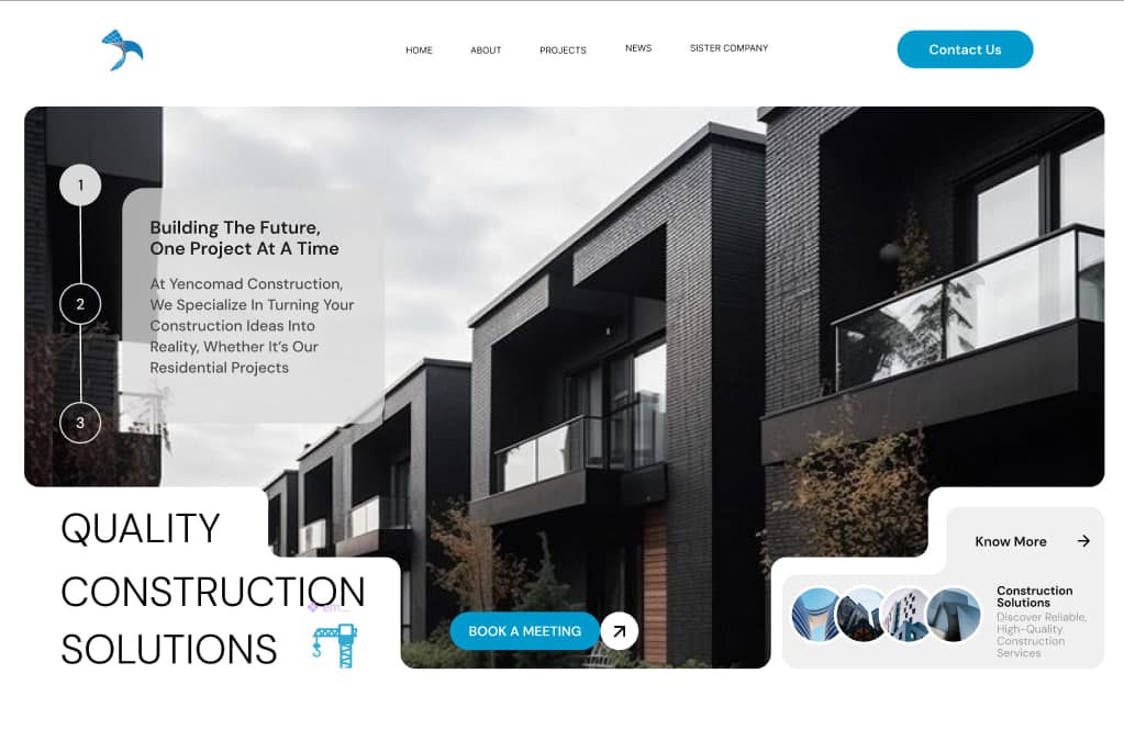 Yencomad Construction Website Redesign